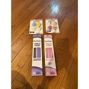New bundle 4 pack CharCharm 30 ounce reusable straws & straw toppers (Stanley/ y